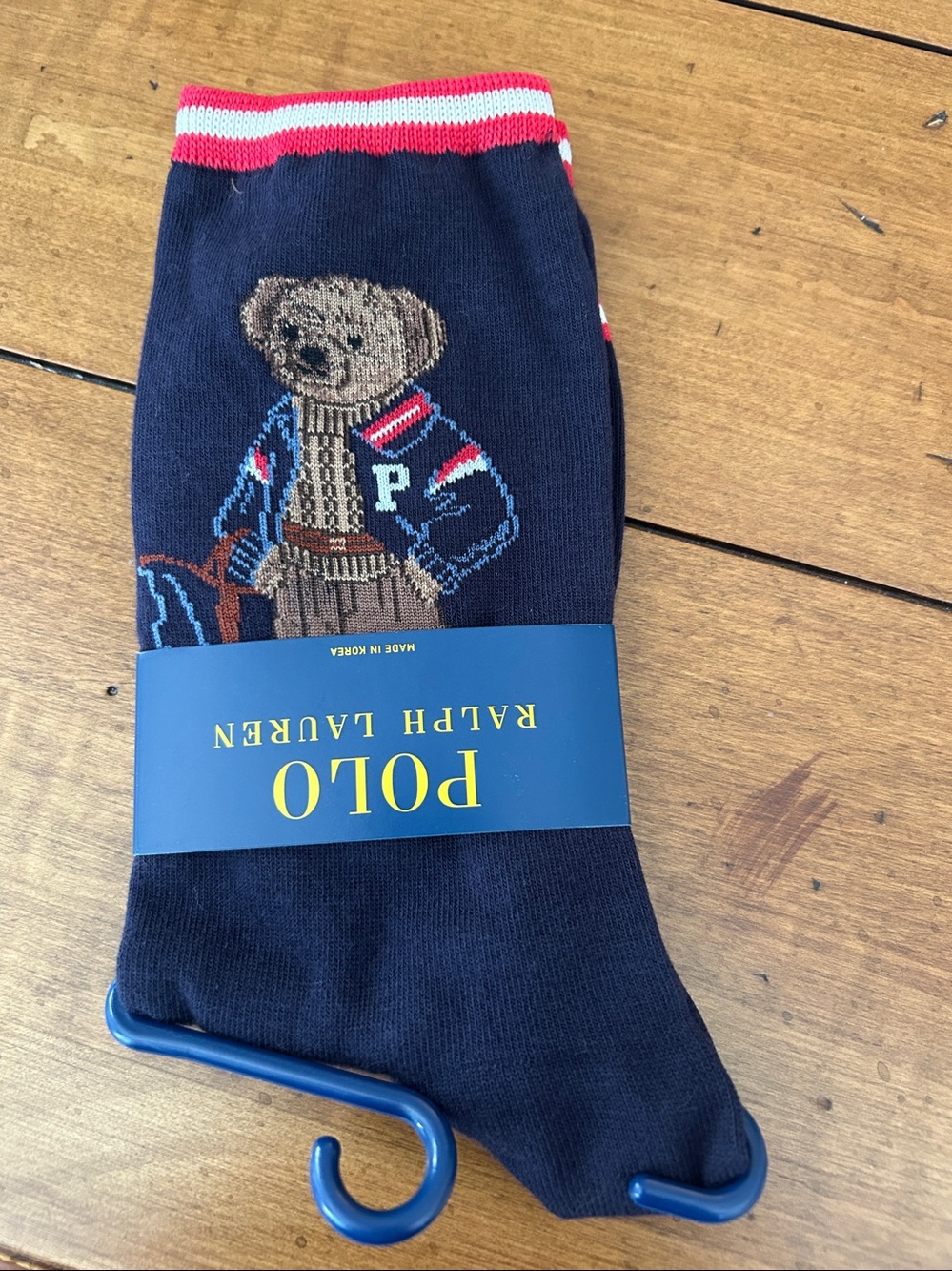 Polo by Ralph Lauren Navy sports Bear Knit Crew Socks